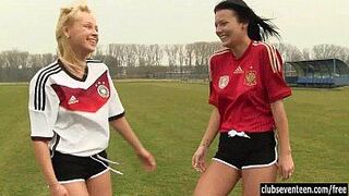 Teen lesbians fuck outdoors - porn video