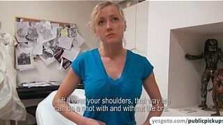 Lovely euro amateur Victoria gets paid to be fucked in public - porn video