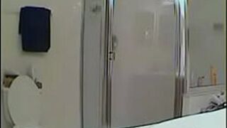 Caught naked in the bathroom on spy cam - porn video