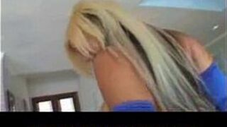 White Fetish Stockings Blonde Playing Hardcore with Big Black Dong in the Ass - porn video