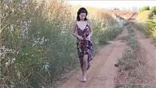 Naked Molly on the roadside - porn video