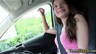 tiny teen gets ride home - porn video