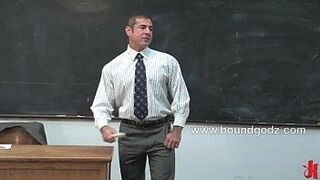 Nick keeps Zane after class to teach him a real lesson when he ties him up - porn video